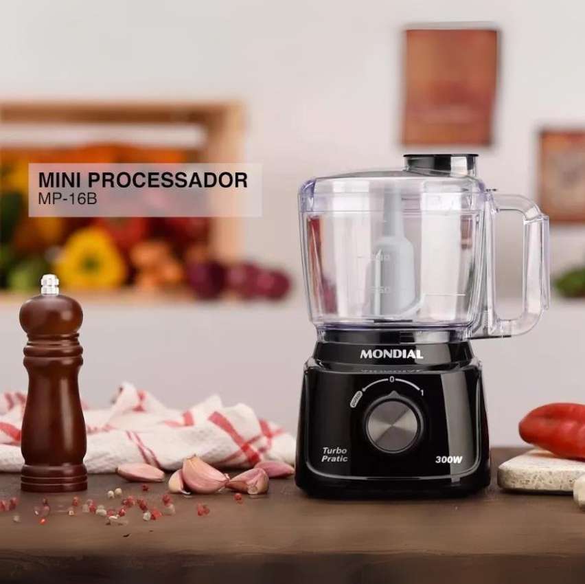 Mini Processador Turbo Pratic Mondial Preto W Adoro Promo O