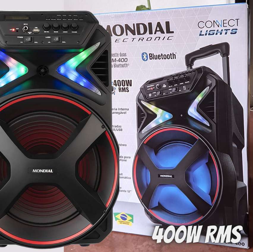 Caixa De Som Amplificada Mondial Connect Lights Bivolt W Rms Cm