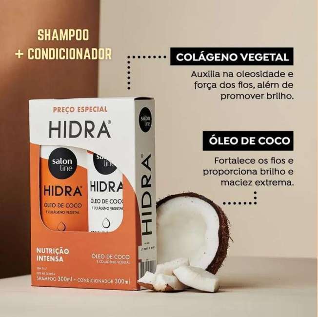 Kit Shampoo E Condicionador Hidra Coco Ml Salon Line Adoro Promo O