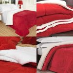 Coberdrom Sherpa Casal Queen Edredom Pele Carneiro Vermelho