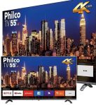 Smart Android TV Philco LED UHD 4K 55″ Philco PTV55G71AGBLS Wi-Fi USB HDMI Processador QUAD CORE