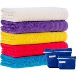 Jogo de Banho Sicília Azul 5 Peças + Kit 2 Necessaires Cores Sortidas – Casa & Conforto By Buddemeyer
