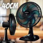 Ventilador de Mesa Mondial Turbo Force Repelente Pastilha VT-RP-03-8P-NP 40cm 8 Pás 3 Velocidades Preto 110V