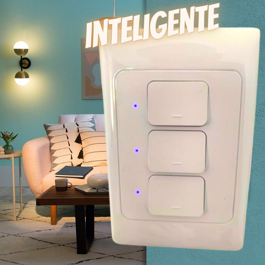 Interruptor Inteligente WiFi AGL 03 teclas Compat vel com Alexa