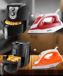 Fritadeira Elétrica sem Óleo/Air Fryer Philco / Britânia + Ferro de Passar a Vapor e a Seco