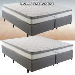 Cama Box Queen Size Herval Ômega com Pillow Top e Molas Ensacadas 60x158x198cm