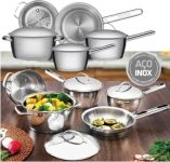Conjunto de Panelas Tramontina Allegra 65650280 em Aço Inox – 5 Peças