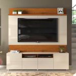 Estante Home para TV até 65” 4 Portas DJ Móveis – Quadrus Rústico Terrara e Off White