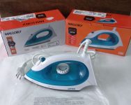 Ferro a Vapor, Júpiter, Azul/Branco, 127v, Mallory