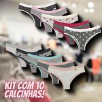 Kit com 10 Calcinhas Conforto Vivi Fibra Natural