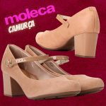 Scarpin Moleca Boneca Salto Médio Camurça