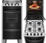 Fogão de Piso Continental 4 Bocas FC4CB Branco Automático com Mesa Compartimentada – Bivolt