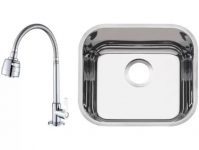 Cuba para Cozinha Tramontina Inox Retangular – 40x34cm + Torneira para Cozinha de Mesa Gourmet