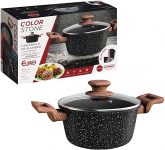 Caçarola ColorStone Antiaderente com Tampa de Vidro, 20 cm, Wooden, Euro