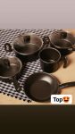 Jogo de Panelas Brinox Antiaderente de Alumínio – Preto 5 Peças Ebony
