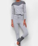 Conjunto ESV Blusa e Calça Moletinho Feminino – Chumbo e Cinza