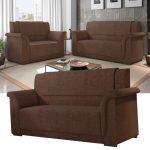 Sofá 2 e 3 Lugares Itália Marrom Suede