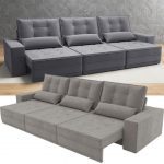Sofá Retrátil Reclinável 6 Lugares Velosuede – Golden Next Sofás