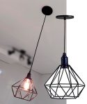 Lustre Pendente Aramado Diamante Pequeno Várias Cores (Vermelho)