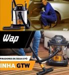 Aspirador de Pó e Água Wap 1600W – GTW Inox 20 Preto e Prata