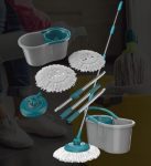 Flash Limp, Mop Giratório Fit, com 2 refis, 8 litros, Cinza