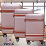 Conjunto de Malas para Viagem Yins Brasil YS21067VD com 3 peças com Rodas Giro 360º – Rose