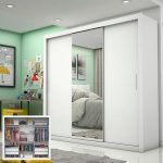 Guarda-Roupa Melissa Glass Branco C/ Espelheira Carioca Móveis