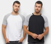 Kit Camiseta Básica Raglan Masculina c/ 2 Peças – Básicos
