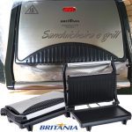 Sanduicheira e grill, Press inox, Preto,  Britânia