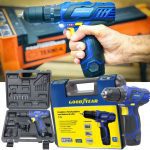 Parafusadeira Elétrica Goodyear GYDC191003 – a Bateria 12V Mandril 3/8” com Maleta