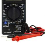 Multilaser Multímetro Digital Corrente Ac + Dc Tensão 200M~1000V Bateria 9V Preto – Au325