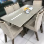 Conjunto de Mesa 6 Cadeiras Estofadas – Viero Móveis Valência