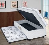 Cama Box Conjugada Solteiro Lightspuma Carol Espuma D28 com Cama Auxiliar 61x88x188 cm