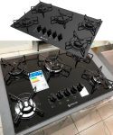 Cooktop 5 Bocas Atlas Preto à Gás GLP – Agile Glass