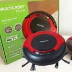 Multilaser HO041 – Aspirador de Pó Robô Varre + Aspira + Passa Pano Bivolt com 30W e Bateria Recarregável, Vermelho/Preto