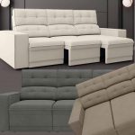 Sofá Retrátil Reclinável 3 Lugares Velosuede – Lazio Next Sofás