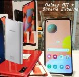 Smartphone Samsung Galaxy A11 64GB + Bateria Externa Samsung 10.000MAh Carga Rápida USB Tipo C – Prata