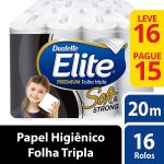 Papel Higiênico Elite Premium Folha Tripla Soft, 16 rolos