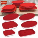 Conjunto Assadeira Marinex 1576 com Tampa Vermelha 6 Peças