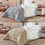 Coberdrom Edredom Londres Casal Queen 2,20×2,40 Linda Casa Pele Carneiro Sherpa/Manta Soft