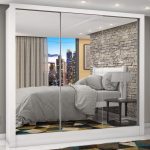 Guarda Roupa Casal 3 Portas Com Espelho Porto Premium
