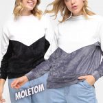 Moletom Fechado Volare Bicolor Plush Feminino