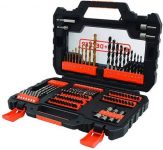 BLACK+DECKER Kit de Furar e Parafusar com Maleta 104 Peças para Furar e Parafusar A7230-XJ