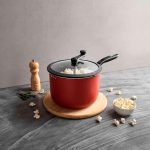 Pipoqueira Antiaderente Tampa de Vidro 4,20 Litros Cereja Brinox