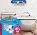 Jogo De Panelas Tramontina Allegra Aço Inox Com Fundo Triplo 4 Peças + Faqueiro 16 Peças Havana Tramontina Inox Jg.panelas Aco Inox 4pc.allegr.+faq