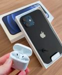 iPhone 12 Apple 64GB Preto ou Azul 6,1” – Câm. Dupla 12MP iOS + AirPods