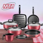 Conjunto de Panelas Brinox Garlic Vermelho 7 Peças