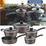 Conjunto de Panelas Tramontina Sicilia com Revestimento Antiaderente Starflon Excellent Cinza – 5 Peças