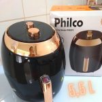 Fritadeira Elétrica Sem Óleo – Air Fryer Philco Chrome 5,5 Litros Preta com Timer