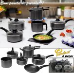 Conjunto De Panelas Antiaderente Panelux Classic 6 Peças Cinza